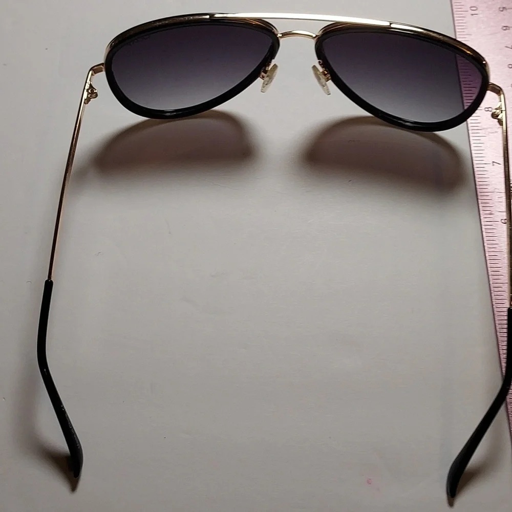 Quay Aviator Sunglasses Black And Gold All In